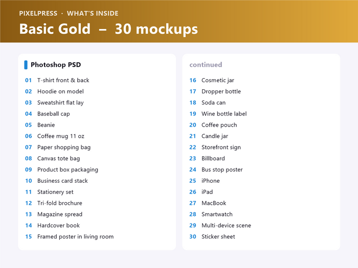 Basic Gold – Photoshop Pro Bundle