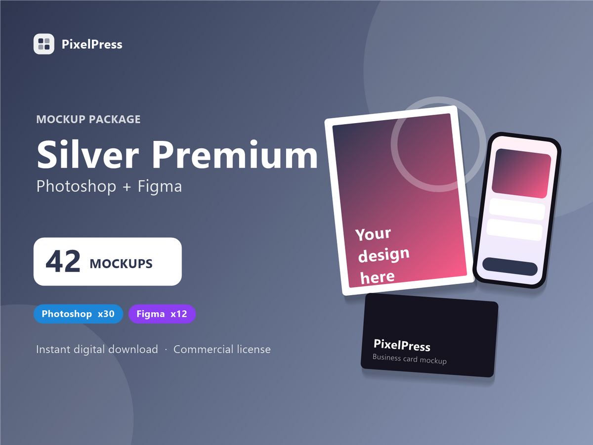 Silver Premium – Photoshop + Figma